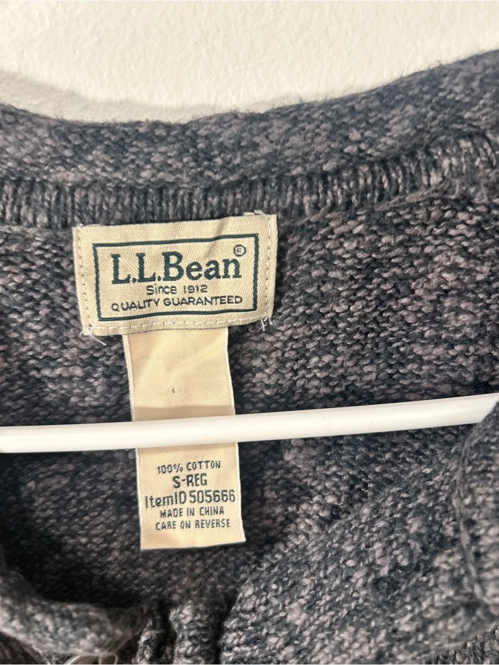 L.L. Bean Men's Dark Charcoal Henley Crewneck Sweater